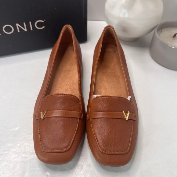 Vionic Hayes Skimmers Leather Loafer Flats Tan J0816L4201 Women's 8M NWB Comfort - Picture 6 of 11